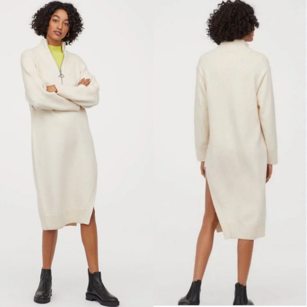 Pringle Of Scotland x H&M Sweater Dress  Limited Collection Size S Off White - Picture 2 of 9